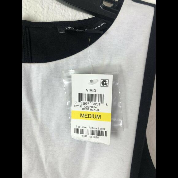 INC Women's B/W Sleeveless Colorblock Top Blouse Shirt M Medium NWT - Picture 5 of 9